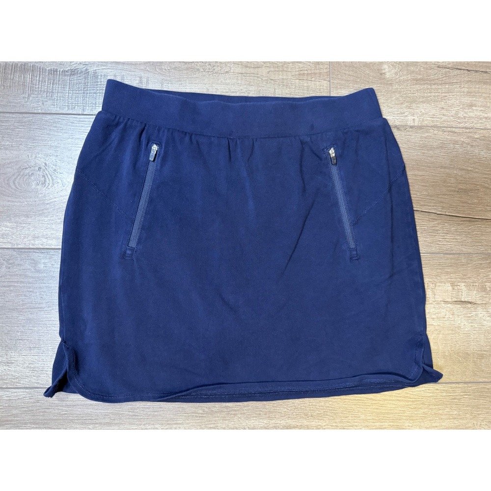 T by Talbots Navy Blue Activewear Skort with Zipper Pockets Women Size Large
